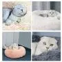 Blusea Donut Cuddler Pet Bed, Self Warming Cat Bed, Ultra-Soft Dog Calming Cushion Kennels, Washable Round Plush Sofa Bed for Cats Dogs Kittens Puppies Indoor, Diameter 15.7- 39.4