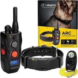 Dogtra ARC Remote Training Collar - 3/4 Mile Range, Waterproof, Rechargeable, Static, Vibration - Includes PetsTEK Dog Training Clicker