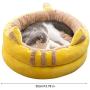 GUOXY High Elastic Pp Cotton Dog Bed Cat Cushion Semi-Enclosed Warm Cat House Four Seasons Universal Pet Nest for Cats and Dogs,Bgray,Small