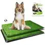TUOKEOGO Dog Grass Pad with Tray, Puppy Potty Training Grass, Indoor Dog Potty with Training Guide-Medium Small Dog-25&x20&