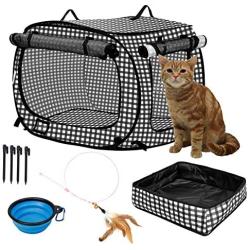 confote Indoor Outdoor Crate Pets, Collapsible Portable Cat Cage Kennel Large Portable Kennel Carrier and Playpen