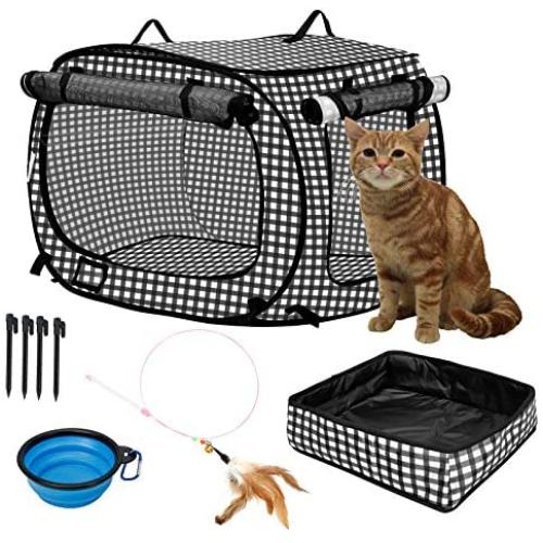 confote Indoor Outdoor Crate Pets, Collapsible Portable Cat Cage Kennel Large Portable Kennel Carrier and Playpen