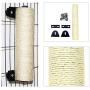 Tieesa Cat Scratching Post, Wall Mounted Cat Scratching Pole Made by Natural Sisal Designed for Cat Cage Grinding Claws, Cat Toy Cat Furniture