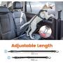 IOKHEIRA Dog Seat Belt, Updated 3-in-1 Multifunctional Pet Safety Belt Reflective Bungee Dog Car Harness with Hook Latch & Seatbelt Buckle, Swivel Aluminum Carabiner(Black)