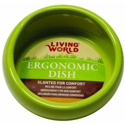 Living World Ergonomic Small Animal Food Dish - for Rabbits, Guinea pigs, Gerbils, and Ferrets