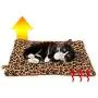 FLYSTAR Cat Bed Mat - Self Self Heating Warming Leopard Cute Cat Pad, Soft Flannel & Cotton, Support Machine Wash and Hand Wash, Comfortable Suitable for Small, Medium, Large Cats/Puppies