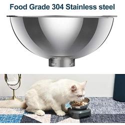 EZMioo Elevated Cat Bowls with 1 Stainless Steel Bowls, 15° Tilted Raised Cat Food and Water Bowls, Stress Free Food Grade Material, Nonslip No Spill Pet Feeding Bowls for Cat and Small Dogs