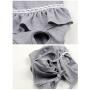 Stock Show Female Dog Diaper Dog Cute Summer Cotton Sanitary Pantie with Suspender Bathing Dress Jumpsuits Suspenders for Girl Dogs Puppy, Grey, XL