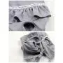 Stock Show Female Dog Diaper Dog Cute Summer Cotton Sanitary Pantie with Suspender Bathing Dress Jumpsuits Suspenders for Girl Dogs Puppy, Grey, XL