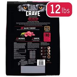 CRAVE Grain Free High Protein Adult Dry Dog Food, Beef & Chicken