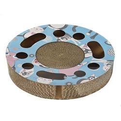 TNZMART Cat Scratcher Cardboard with Bells, Corrugated Cat Scratch Pad Interactive Cat Toys for Grind Claws