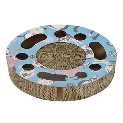 TNZMART Cat Scratcher Cardboard with Bells, Corrugated Cat Scratch Pad Interactive Cat Toys for Grind Claws TNZMART Cat Scratcher Cardboard with Bells, Corrugated Cat Scratch Pad Interactive Cat Toys for Grind Claws