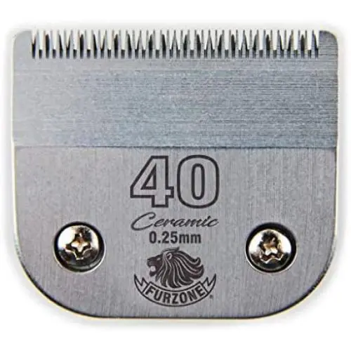 Furzone Detachable Ceramic Blade - Size 40 Blade 1/100'', Made of High-Tech Ceramic Materials, Compatible with Most Andis, Oster, Wahl A5 Clippers Furzone Detachable Ceramic Blade - Size 40 Blade 1/100'', Made of High-Tech Ceramic Materials, Compatible with Most Andis, Oster, Wahl A5 Clippers