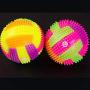 Pet Dog Chew Toys Teeth Cleaning Toy Balls Durable Dog Treat Balls Pet Ball for Small Dogs Funny Interactive Balls Elastic Flash Light Squeaky Spike Ball Molar Plastic Entertained Toy 1PC
