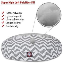 Gray Chevron Medium Round Indoor Outdoor Pet Dog Bed With Removable Washable Cover By Majestic Pet Products