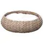 PetPals Hand Made Paper Rope Round Bed for Cat/Dog/Pet Sleep with Pillow, Natural