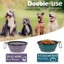VavoPaw Collapsible Dog Bowl, 2-Pack Silicone Feeding Watering Travel Bowl for Dog & Cat with Lids, Portable Pet Food Feeder Water Bowl for Travel Camping Walking