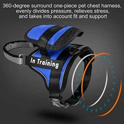 PAWDAY Dog Harness No-Pull Training Pet Harness Adjustable Reflective Breathable Outdoor Pet Vest with Handle for Dogs Easy Control for Small Medium Energetic Heavy Fierce Dog