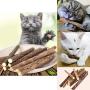 IETANG Cat Treat Chew Stick Toys,Sticks Organic Natural Plant Healthy Snacks Teeth Cleaning Bite Sticks, Kittens Cleaning Teeth Molar Tools, Cat Silvervine Sticks Value Set for Pets