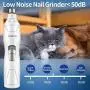 Petural Electric Dog Nail Grinder Low Noise Pet Nail Trimmer with 2 Grinding Wheels, Electric Rechargeable Pet Nail Grinder Painless Paws Grooming for Small Medium Large Dogs,Cats & More Petural Electric Dog Nail Grinder Low Noise Pet Nail Trimmer with 2 Grinding Wheels, Electric Rechargeable Pet Nail Grinder Painless Paws Grooming for Small Medium Large Dogs,Cats & More