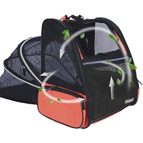 Texsens Cat Backpack Carrier, Super Breathable Carrier Backpack, Airline-Approved Bubble Cats and Puppies Backpacks, Designed for Hiking, Travel& Walking
