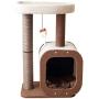 Catry Kitten Cat Tree Condo with Paper Rope Covered Scratching Post Activity Center for Climbing Relaxing and Playing Natural Jute Fiber Pet Stand
