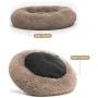SAVFOX Long Plush Comfy Calming & Self-Warming Bed for Cat & Dog, Anti Anxiety, Furry, Soothing, Fluffy, Washable, Abbyspace, Marshmellow Pet Donut Bed