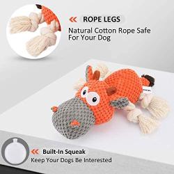 IOKHEIRA Dog Plush Toys, Interactive Squeaky Toy for for Aggressive chewers, Sturdy Dog Stuffed Animals Toy with Cotton Material and Crinkle Paper, Chewing Teeth Health Toys for Large and Small Dogs