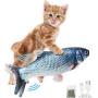Flopping Fish Cat Toy,Realistic Plush Simulation Electric Doll Fish Cute Interactive Pets Pillow Chew Bite Supplies for Cat Kitty Kitten with Catnip