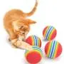 Adarl 10pcs Pet Cat Soft Sponge Rainbow Play Balls Interactive Cats Dogs Ball Toys Training Pet Supplies