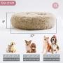 Calming Dog Bed & Cat Bed, Anti-Anxiety Donut Dog Cuddler Bed, Warming Cozy Soft Dog Round Bed, Fluffy Faux Fur Plush Dog Cat Cushion Bed for Small Medium Dogs and Cats (20''/24''/27'')