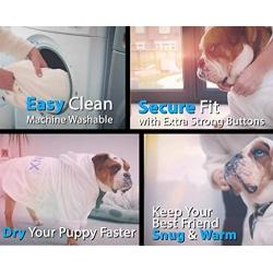 XXL Dog Bathrobe Absorbent Towels - Use This Luxury Dog Pajamas After Your Dog Shower, Tub or Beach - Dog Robe Can Be Used As A Dog Blanket, Sweater or for Dog Gifts - Great Puppy Sweater or Towel