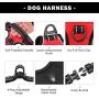 PHOEPET No Pull Dog Harness Medium Reflective Front Clip Vest with Handle,Adjustable 2 Metal Rings 3 Buckles[Easy to Put on & Take Off](M, Red)
