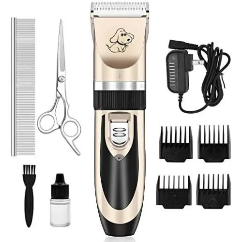 Maxshop Dog Grooming Kit, Low Noise Rechargeable Dogs Shaver Clippers Electric Quiet Dog Hair Trimmer for Dogs and Cats with Comb Guides Scissors Maxshop Dog Grooming Kit, Low Noise Rechargeable Dogs Shaver Clippers Electric Quiet Dog Hair Trimmer for Dogs and Cats with Comb Guides Scissors