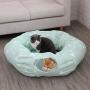 Large Comfortable Cat Tunnel with Scratching Ball and Cushion, Collapsible Play Toy Tube Fun for Kittens and Cats