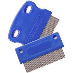 Dog Grooming Comb Pet Tear Stain Remover Gently Removes Mucus and Crust Small Lice Flea Combs for Dogs Cats Set of 2 Supplies