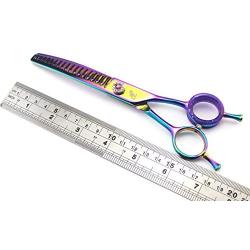 Freelander 7.0 inch Left Hand and Right Hand Japanese 440C Downward Curved Dog Chunker Shears Professional Pet Grooming Thinning Scissors
