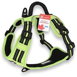 CUDDLY PET, Dog Harness No Pull, Walking Pet Harness with 2 Metal Rings and Handle Reflective Breathable Oxford Soft Vest Easy Control Front Clip Harness for Small Medium Large Dogs