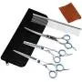 Mxcudu Professional Dog Grooming Scissors Set, 5 Pcs Pet Grooming Scissor with Straight Scissor, Thinning Scissor, Curve Scissor, Stainless Steel Comb