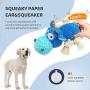 IOKHEIRA Dog Plush Toys, Interactive Squeaky Toy for for Aggressive chewers, Sturdy Dog Stuffed Animals Toy with Cotton Material and Crinkle Paper, Chewing Teeth Health Toys for Large Dogs (Blue)