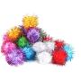 Jili Online Pack of 42 Colorful Glitter Pom Pom Balls Cat Kitten Play Toys forCrafts