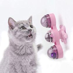 Rotatable Windmill Cat Toy Turntable Teasing Interactive Kitten with Catnip Cat Scratching Tickle Pet Ball Toys Cat Supplies 1PC