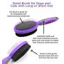 Double Sided Pins and Bristle Brush by Hertzko - For Dogs and Cats with Long or Short Hair - Dense Bristles Remove Loose Hair from Top Coat and Pin Comb Removes Tangles, and Dead Undercoat