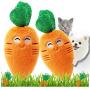 JENRICH [2PAK]-Pet Plush Toys-Cute Smiling Carrot Plush Chew Squeaker-Dog Puppy Cat Vegetable Carrot Sound Voice Plush Toy