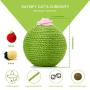 Cat Scratcher Toy Ball Set Include 1 Piece Cat Roly-Poly Scratcher Ball with Bell and 2 Pieces Cactus Sisal Ball Cat Scratching Catnip Toys Motion Kitten Toy Interactive Tilting Toys Pets Toy
