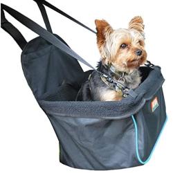 Animal Planet Puppy Booster Car Seat Cover for Small Dogs - Portable, Foldable, Collapsable Pet Car Carrier with Safety Leash - 12Lbs & Under