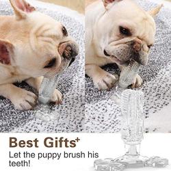 MANNUOSI Dog Chew Toys for Dogs Dental Care Brushing Stick Natural Rubber Bite Resistant Chew Toys