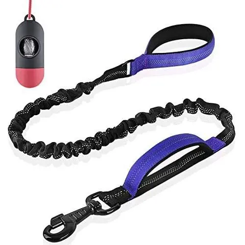 Short Dog Leash with Padded Handle, Bungee Dog Leash Shock Absorbing, Nylon Reflective Pet Leashes for Walking, Dog Lead for Medium & Large Dogs Short Dog Leash with Padded Handle, Bungee Dog Leash Shock Absorbing, Nylon Reflective Pet Leashes for Walking, Dog Lead for Medium & Large Dogs
