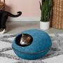 Furhaven Pet - Ottoman and Footstool Living Room Pet House, Felt Cubby Cat Cave Hideaway, and Height Adjustable Kitchen Feeder Stand for Cats and Dogs - Multiple Sizes, Styles, and Colors