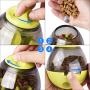 Dog & Cat Toy Pet Food Container Dog Slow Feeder Bowl Cat Puzzle Dispenser, Small Interactive Collapsible Stimulating Play Toy, Adjustable Treats Eat Canister, Funny Maze Gym Ball